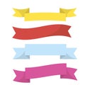 Realistic colorful ribbons isolated on white vector illustration Royalty Free Stock Photo