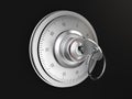 Realistic combination safe lock. Isolated on black background. 3d Illustration