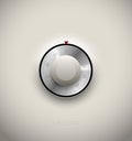 Realistic combination safe lock metal and plastic element on white background. Stainless steel round scale. Vector icon or design Royalty Free Stock Photo