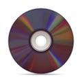 Realistic compact disc on white background.