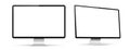 Realistic computer screen mockup. Computer display on two sides with blank screen Royalty Free Stock Photo