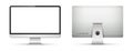 Realistic computer screen mockup. Front and back views Royalty Free Stock Photo