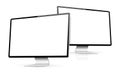 Realistic computer screen mockup. Two computer display with blank screen Royalty Free Stock Photo