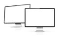 Realistic computer screen mockup. Two computer display with blank screen Royalty Free Stock Photo