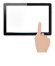 Realistic Computer Tablet with Hand and Finger Poi