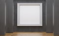 Realistic Concrete Gallery Room With Big Empty Frame Royalty Free Stock Photo