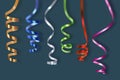 Realistic confetti. Party colored ribbons serpentine vector collection Royalty Free Stock Photo