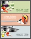 Realistic Cooking Elements Horizontal Banners