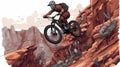 Young Rider Mountain Biking At Red Bull Rampage Royalty Free Stock Photo