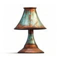 Realistic Copper Lamp: Detailed Rendering Of Weathered Materials