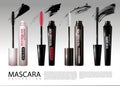 Realistic Cosmetic Mascara Collection Royalty Free Stock Photo