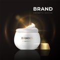 Realistic cosmetic package design. Beauty product 3D mockup cream container. Vector illustration template thermal care