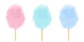 Realistic cotton candy set. Vector isolated illustration