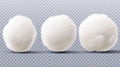 This is a realistic cotton wool, clouds, and wadding balls set isolated on transparent background. It is made of smooth