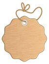 Realistic craft paper tag. Retail price label on string
