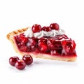 Realistic Cranberry Pie Slice With Cream - Consumer Culture Critique Royalty Free Stock Photo