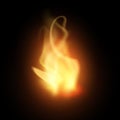 Realistic creative hot vector fire flames or blaze bonfire Royalty Free Stock Photo