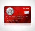 Realistic credit card template with code lock Royalty Free Stock Photo