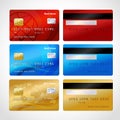 Realistic credit cards set