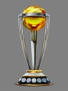 Realistic Cricket World Cup Trophy on plain background