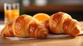 Realistic Croissant Bread With Orange Jam Closeup Royalty Free Stock Photo