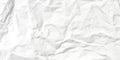 Realistic Crumpled Paper Background. White Vector Crushed Horizontal Paper Template Texture Effect. Royalty Free Stock Photo