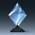 Realistic crystal trophy on transparent