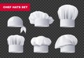 Realistic Culinary Chef Hats Icon Set