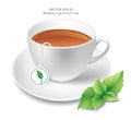 Realistic cup of mint tea