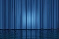 Realistic curtain on water background