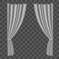 Realistic Curtains on Transparent Background. Vector