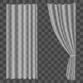 Realistic Curtains on Transparent Background. Vector