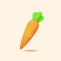 realistic cute carrot. fresh carrot. vector icon illustration