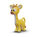 Realistic cute model of giraffe. African animal with high neck