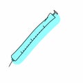 Realistic Cute Syringe Icon on White Background