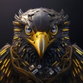 Realistic Cyborg Eagle with metal plates Royalty Free Stock Photo