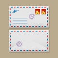 Realistic 3d airmail envelope