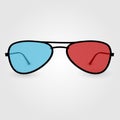 Realistic 3d anaglyph glasses.