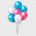 Realistic 3d balloon collection set on transparent background for party  holiday. Vector Illustration EPS10 Royalty Free Stock Photo