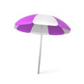 Realistic 3D beatch umbrella isolated on white background. Summertime object. Vector illustration Royalty Free Stock Photo