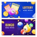 Realistic 3d bingo banner set Royalty Free Stock Photo