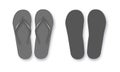 Realistic 3d black Blank Empty Flip Flop Closeup Isolated on White Background. Design Template of Summer Beach Flip Royalty Free Stock Photo