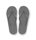 Realistic 3d black Blank Empty Flip Flop Closeup Isolated on White Background. Design Template of Summer Beach Flip Royalty Free Stock Photo