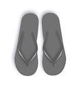 Realistic 3d black Blank Empty Flip Flop Closeup Isolated on White Background. Design Template of Summer Beach Flip Royalty Free Stock Photo