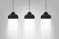 Realistic 3D of black ceiling lighting lamps. Vector illustration. Royalty Free Stock Photo