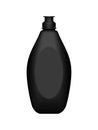 Realistic 3d black detergent bottle mockup isolated on white background
