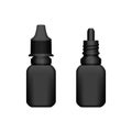 Realistic 3d black eyedropper bottle for packaging design