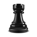 Realistic 3d Chess Black Rook. Vector Royalty Free Stock Photo