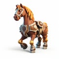 Realistic 3d Clash Of Clans Horse On White Background Royalty Free Stock Photo