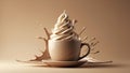 3D Coffee Splash Composition Royalty Free Stock Photo
